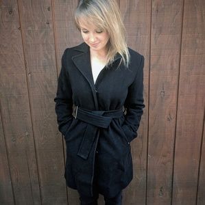 Black cashmere/wool blend coat